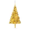 Image de Arbre De Noël Artificiel Pré-éclairé Et Boules Doré 240 Cm Pet Vidaxl
