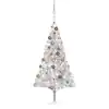 Image de Arbre De Noël Artificiel Pré-éclairé/boules Argenté 180 Cm Pet Vidaxl