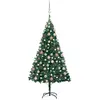 Image de Arbre De Noël Artificiel Pré-éclairé Et Boules Vert 120 Cm Pvc Vidaxl