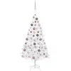 Image de Arbre De Noël Artificiel Pré-éclairé Et Boules Blanc 120 Cm Pvc Vidaxl