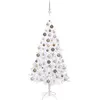 Image de Arbre De Noël Artificiel Pré-éclairé Et Boules Blanc 150 Cm Pvc Vidaxl
