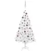 Image de Arbre De Noël Artificiel Pré-éclairé Et Boules Blanc 180 Cm Pvc Vidaxl