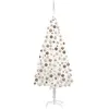 Image de Arbre De Noël Artificiel Pré-éclairé Et Boules Blanc 210 Cm Vidaxl