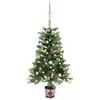 Image de Arbre De Noël Artificiel Pré-éclairé Et Boules 65 Cm Vert Vidaxl
