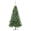 Image de Arbre De Noël Artificiel Pré-éclairé Et Boules 180 Cm Vert Vidaxl