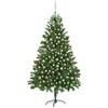 Image de Arbre De Noël Artificiel Pré-éclairé Et Boules 210 Cm Vert Vidaxl