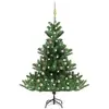 Image de Sapin De Noël Artificiel Nordmann Avec Led Et Boules Vert 150cm Vidaxl