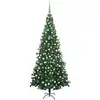 Image de Arbre De Noël Artificiel Pré-éclairé Et Boules L 240 Cm Vert Vidaxl