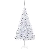 Image de Arbre De Noël Artificiel Pré-éclairé Et Boules L 240 Cm Blanc Vidaxl