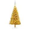Image de Arbre De Noël Artificiel Pré-éclairé Et Boules Doré 120 Cm Pet Vidaxl