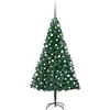 Image de Arbre De Noël Artificiel Pré-éclairé Et Boules Vert 150 Cm Pvc Vidaxl