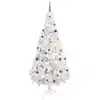 Image de Arbre De Noël Artificiel Pré-éclairé Et Boules Blanc 180 Cm Pvc Vidaxl