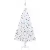 Image de Arbre De Noël Artificiel Pré-éclairé Et Boules Blanc 210 Cm Pvc Vidaxl