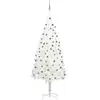 Image de Arbre De Noël Artificiel Pré-éclairé Et Boules Blanc 210 Cm Vidaxl