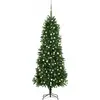 Image de Arbre De Noël Artificiel Pré-éclairé Et Boules 240 Cm Vert Vidaxl