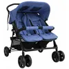 Image de vidaXL Poussette à Deux Places Landau Pliable de Vayage Poussette de Voyage pour Tout-petit Extérieur Protection contre 10344