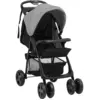 Image de Poussette Pour Bébé 2-en-1 Gris Clair Et Noir Acier Vidaxl