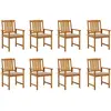 Image de Chaises De Jardin Avec Coussins Lot De 8 Bois D'acacia Solide Vidaxl