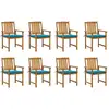 Image de Chaises De Jardin Avec Coussins Lot De 8 Bois D'acacia Solide Vidaxl