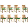 Image de Chaises De Jardin Avec Coussins Lot De 8 Bois D'acacia Solide Vidaxl