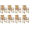 Image de Chaises De Jardin Avec Coussins Lot De 8 Bois D'acacia Solide Vidaxl