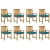 Image de Chaises De Jardin Avec Coussins Lot De 8 Bois D'acacia Solide Vidaxl
