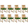 Image de Chaises De Jardin Avec Coussins Lot De 8 Bois D'acacia Solide Vidaxl