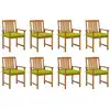 Image de Chaises De Jardin Avec Coussins Lot De 8 Bois D'acacia Solide Vidaxl