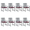Image de Chaises De Jardin Et Coussins Lot De 8 Bois Acacia Solide Gris Vidaxl