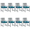 Image de Chaises De Jardin Et Coussins Lot De 8 Bois Acacia Solide Gris Vidaxl