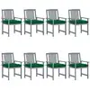 Image de Chaises De Jardin Et Coussins Lot De 8 Bois Acacia Solide Gris Vidaxl