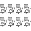 Image de Chaises Pliables D'extérieur Lot De 8 Et Coussins Bois D'acacia Vidaxl