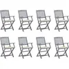 Image de Chaises Pliables D'extérieur Lot De 8 Et Coussins Bois D'acacia Vidaxl