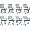 Image de Chaises Pliables D'extérieur Lot De 8 Et Coussins Bois D'acacia Vidaxl