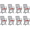 Image de Chaises Pliables D'extérieur Lot De 8 Et Coussins Bois D'acacia Vidaxl