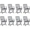 Image de Chaises Pliables D'extérieur Lot De 8 Et Coussins Bois D'acacia Vidaxl