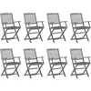 Image de Chaises Pliables D'extérieur Lot De 8 Et Coussins Bois D'acacia Vidaxl