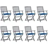 Image de Chaises Pliables D'extérieur Lot De 8 Et Coussins Bois D'acacia Vidaxl