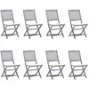 Image de Chaises Pliables D'extérieur Lot De 8 Et Coussins Bois D'acacia Vidaxl