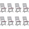 Image de Chaises Pliables D'extérieur Lot De 8 Et Coussins Bois D'acacia Vidaxl