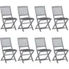 Image de Chaises Pliables D'extérieur Lot De 8 Et Coussins Bois D'acacia Vidaxl