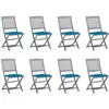Image de Chaises Pliables D'extérieur Lot De 8 Et Coussins Bois D'acacia Vidaxl