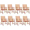 Image de Chaises À Manger D'extérieur Lot De 8 Bois D'acacia Massif Vidaxl