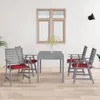 Image de Chaises À Manger D'extérieur Et Coussins Lot De 4 Acacia Massif Vidaxl
