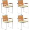 Image de Chaises De Jardin Lot De 4 Avec Coussins Bois D'acacia Massif Vidaxl