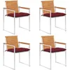 Image de Chaises De Jardin Lot De 4 Avec Coussins Bois D'acacia Massif Vidaxl