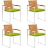 Image de Chaises De Jardin Lot De 4 Avec Coussins Bois D'acacia Massif Vidaxl