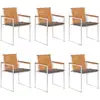 Image de Chaises De Jardin Lot De 6 Avec Coussins Bois D'acacia Solide Vidaxl
