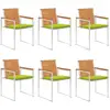 Image de Chaises De Jardin Lot De 6 Avec Coussins Bois D'acacia Solide Vidaxl
