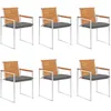 Image de Chaises De Jardin Lot De 6 Avec Coussins Bois D'acacia Solide Vidaxl